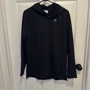 Gymshark Men's Pullover Long Sleeve Black Hooded Sweatshirt Size M